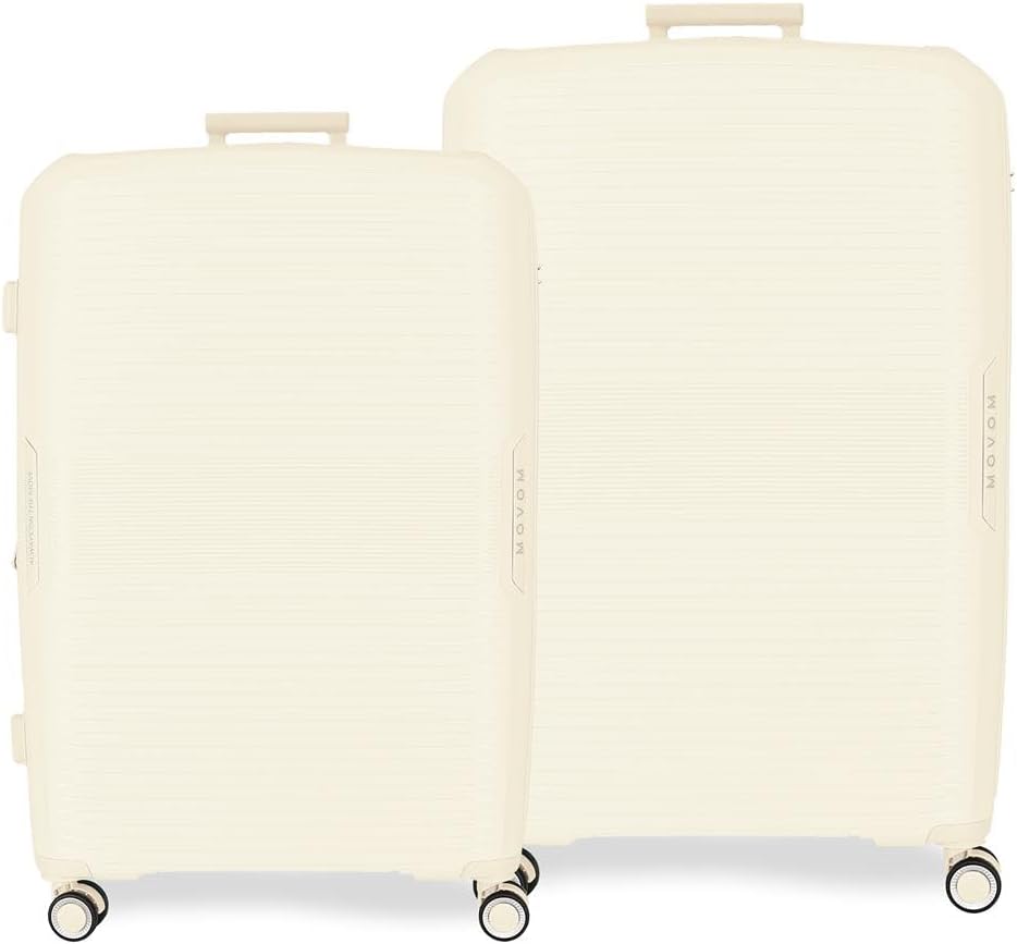 Set valigie Movom Inari bianco 68/78 cm, rigido 8 kg, chiusura TSA in polipropilene integrata, 8 kg, 189 L, espandibile, bianco, taglia unica, set valigie