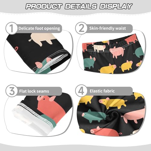 Pig Colorful Animal Girls Casual Leggings for Kids Printed Long Pant Bottoms Stretch and Soft3