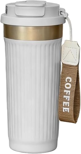 Miniatura 19 de Taza de café de viaje de acero inoxidable con aislamiento al vacío, taza de café reutilizable a prueba de fugas con tapa, mantiene las bebidas