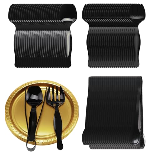 Set de utensilios para servir 96 piezas negro miniatura 1