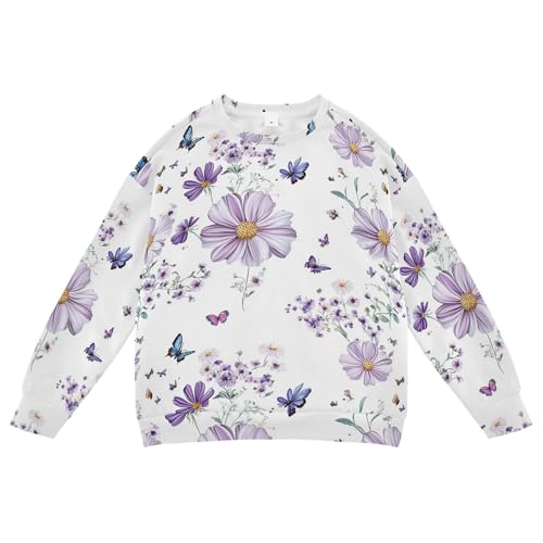 JUNZAN Beauty Osteospermum White Little Kids Sweatshirts Hoodies Long Sleeve Kids Pullover Hoodie Sports 4T