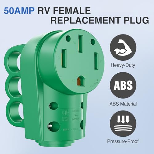 Image of Nilight 50 Amp RV Female Replacement Plug with Handle ETL Listed
