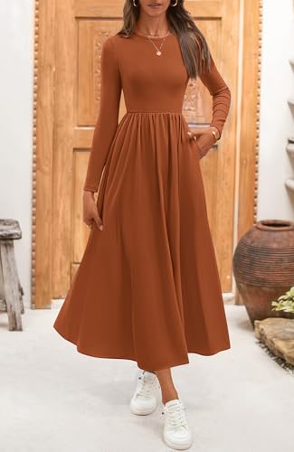 BTFBM Casual Long Sleeve Dresses Spring Dresses 2025 Wedding Guest Dress Midi Dress Flowy Bohemian Long Dress