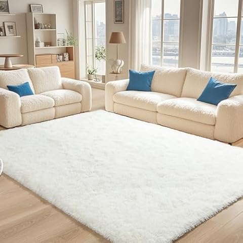 BENRON 4x6 White Cream Rug Cover