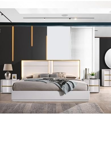 Luxurious Bedroom 3pc Set Eastern King Platform Bed with 2X