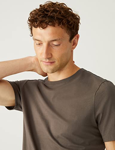 Image of Marks & Spencer Mens Solid Cotton Crew Neck Regular Fit T Shirt