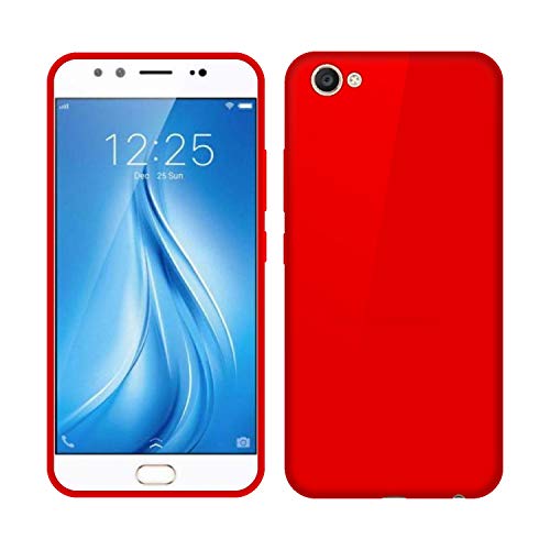 Image of Case Creation Luxurious OG Series for Vivo V5s Case Cover,Anti-Dirty Slim Case Frosted Matte Cute Candy TPU Raised Bezel (Splash of Color) Back Cover for Vivo V5s - Glamour Red