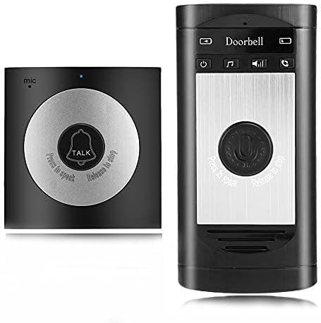 Wireless Voice Intercom Doorbells Two-Way Talk Home Doorbell Intercom Kit LED Indoor Outdoor Interphone System Home Security System (Silver) (Silver)