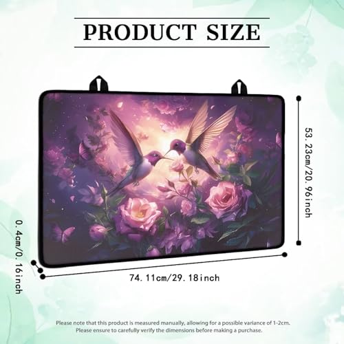 Image of Hummingbird Rose Stove Top Covers for Electric Stove, Heat Resistant Silicone Insulation Mat for Glass Top Burner, Anti-Slip Dish Drying Mats for Kitchen, Thick Induction Cooktop Protector