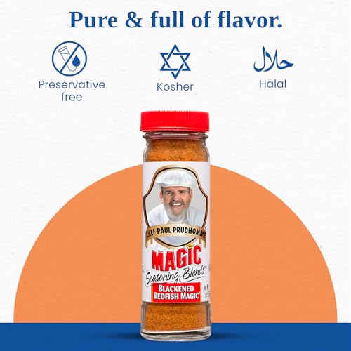 Image of Chef Paul Blackened Redfish Magic Seasoning Blends | Cajun-Style Spices & Seasonings | Gluten-Free, No MSG, Bold Flavor | Perfect for Grilling, Cooking & BBQ | 2 oz each (Pack of 2)