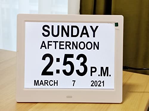 Véfaîî DDC-804NEWBLACK [𝐍𝐞𝐰 𝟐𝟎𝟐𝟒] 8 Inch Large Day Clock With Auto Dst, 19 Alarms Custom Reminders, Large Calendar Dementia Clock thumb #8