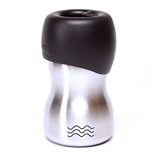 H2O4K9, Dog Water Bottle and Travel Bowl, 9.5-Ounce, Pure Stainless