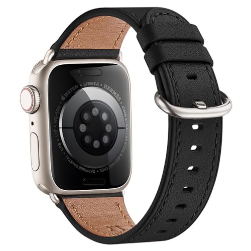 WFEAGL Compatible with Apple Watch Band 42mm(Series 3 2 1) 44mm 45mm 46mm 49mm Women, Top Grain Genuine Leather Band for iWatch Ultra SE 3 2 1 & Series 11 10 9 8 7 6 5 4 3 2 1 by WFEAGL - Used condition - US$15.88