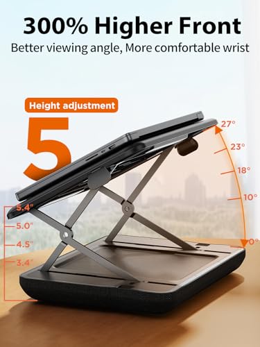 Image of SAIJI Height & Tilt Adjustable Lap Desk, Portable Laptop Stand for Bed