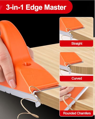 2PCS Edge Banding Trimmer, 3-in-1 Edge Banding Cutter with Sharp Stainless Steel Blades and Grip, Hand Planes Woodworking Trimmer Tools for Wood Veneer DIY PVC ABS on Straight Curved Chamfered Edges - image 3