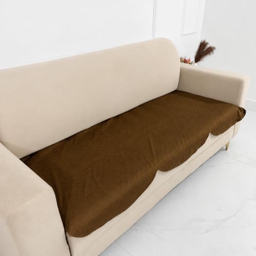 Image of Homerz Premium 'Surya Series' Sofa Cover | Stylish Sofa Protector | Net Fabric | Anti-Stain & Washable Slip Cover Exact Size Antislip (New Jerry Brown, 7 (3+2+2) Seater, Only Seat Cover)