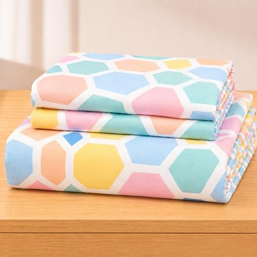 Image of Castiqa Elastic Fitted Supersoft Premium Brushed Cotton 200TC King Size Bedsheets with 2 Pillow Covers (Fits Upto Mattress of 10 Inches) (King (72x78), Hexa)