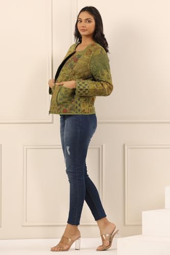 Image of SAY Women's Cotton Regular Fit Quilted Jacket For Winter Wear