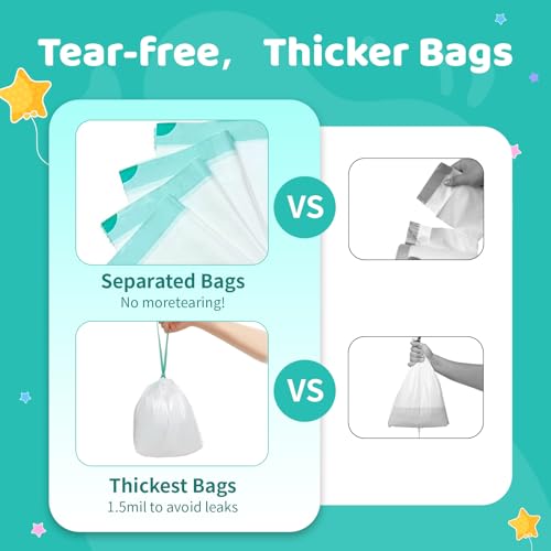 Image of [36 Counts] Newnice Upgraded Drawstring Potty Liners for Travel Potties | Absorbent pads, toddler road trips, portable toilet refills, 2-in-1 potty and commode chair use