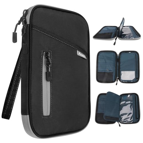 Porte-passeport familial Widen noir : pochette étanche avec blocage anti-piratage RFID