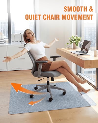 Carvapet Office Chair Mat for Hardwood Floor, 36x48 Inch Heavy Duty Floor Protector, Non Slip Desk Chair Mat for Rolling Computer Gaming Chairs, Easy to Clean Greek Key Pattern