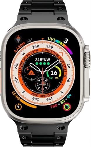 Image of 49mm 45mm 44mm 42mm Compatible Apple Watch Strap, Stainless Steel Link Metal Band for iWatch Ultra | Ultra 2 | Series 9 | 8 | 7 | 6 | 5 | 4 | 3 | 2 | 1 | SE & SE2