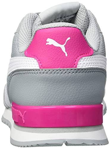 Tênis St Runner V2 Mesh Jr, Puma, Criança-Unissex, Cinza/Branco/Rosa, 34
