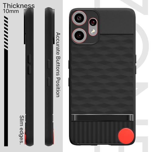 Image of Shockproof Case for CMF by Nothing Phone 2 Pro 5G | Full Camera Protection | TPU Flexible Back Cover for CMF by Nothing Phone 2 Pro 5G (Matte Black)