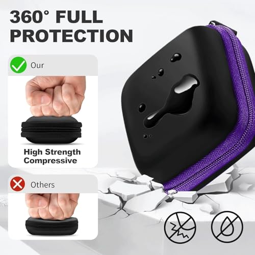 Image of 2Pack Square Earbud Case Portable EVA Carrying Case Storage Bag Cell Phone Accessories Organizer with Carabiner for Earphone, Earbud, Earpieces, SD Memory Card, Camera Chips, Black /Purple