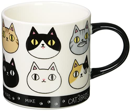 セラミック藍 猫3兄弟 マグカップ 顔 23123 φ8.3×h8cm