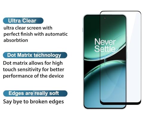 Image of Tempered Glass Screen Protector Compatible for OnePlus Nord 4 5G, Nord 3 5G with Edge to Edge Coverage and Easy Installation Kit, Pack of 1, Black
