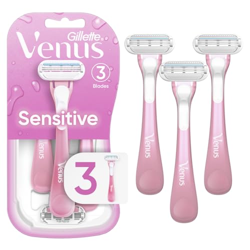 Gillette Venus Sensitive Women’s Disposable Razors – Single Package of 3 Razors