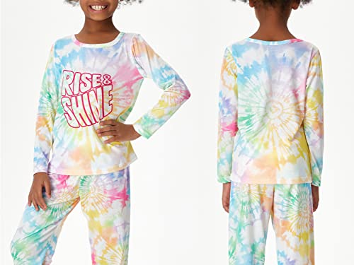 Image of Beezizac Girls Pajamas Cute Print Short /Long Sleeve Pants Set Size 6-18 | Soft Stretch Poly Blend, Comfy Crewneck, Elastic Waist Pants, Everyday & Holiday Sleepwear for Big Girls, Tweens & Teens