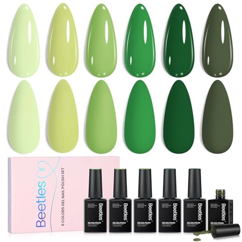 Beetles Green Gel Polish Set - Green Picnic Pastel Gel Nail Polis...