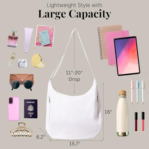 Image of Baggallini Swift Hobo Crossbody Bag for Women - Lightweight 15.7 inchx16 inch Travel Purse Handbag Hobo Bag