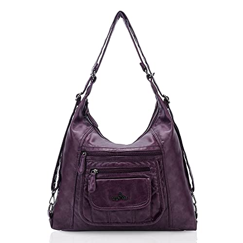 Angel Kiss Purse Women Hobo Handbag Fashion Roomy Crossbody Shoulder Bag Ladies Top Handle Handbag Washed PU Leather