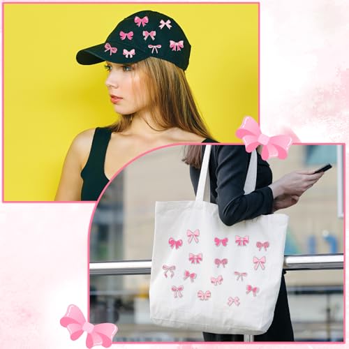 Image of Landical 12 Pcs Pink Bow Brooch Pins for Women Bow Tie Enamel Pins Cute Small Alloy Bowknot Funny Cartoon Lapel Pin for Backpack Goody Bags Hat Dress Suit Shirts Christmas Accessories Gifts