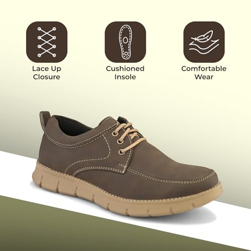 Image of STANPHORD Men Suede Lace-Up Casual Sneakers | Rugged Outdoor Walking Shoes | Cushioned Anti-Skid Sole | College Travel (TPSI 5021)