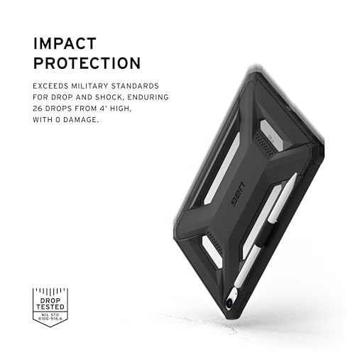 Image of URBAN ARMOR GEAR UAG Designed for iPad A16 Case Fits 11 inch 11th Gen 2025, 10.9 inch 10th Gen 2022 (A3354 A3355) Scout LT - Secure Grip Kids Family Friendly Military Grade Drop Protection Cover, Black