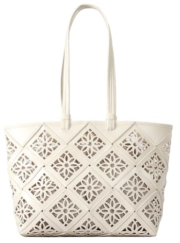 Women PU Leather Shoulder Bag Summer Hollow Tote Handbag Large Hobo Purse Satchel Commuting Shopping Vacation