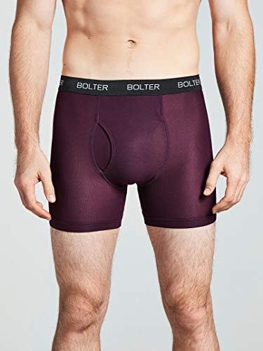 Bolter Men's Nylon Spandex Performance Boxer Briefs (Small, Dark Night)2