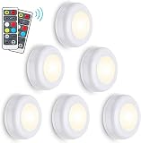 Lumiereholic RGB 6er Schrankleuchte LED Schrankbeleuchtung mit Fernbedienung Treppen Licht Batteriebetrieben 10 Dimmstufen 16 Auto Farben 3 Lichtmodi Timer für Küche Schlafzimmer Gang