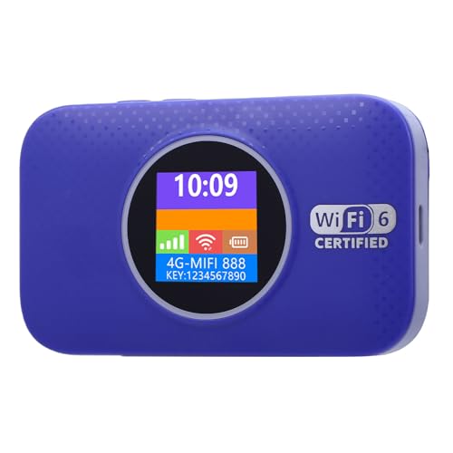 BONKZEBU Enrutador WiFi Móvil Rápido 4G LTE, Punto de Acceso Portátil con Ranura SIM de 300Mbps para Viajes, hasta 10 Usuarios para Compartir, Capacidad: 3000mAh (Púrpura)