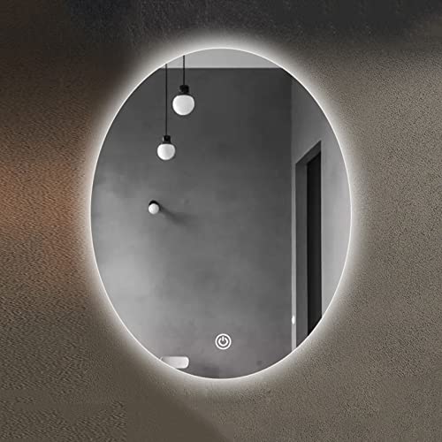 ��, �ȉ~�` �~���[, LED�Ɩ��t���Ǌ|�������p���ϋ�,���C�g�t������, �F���x3000-6000K���߉\ (Size : 60x80cm(24x31.5inch))