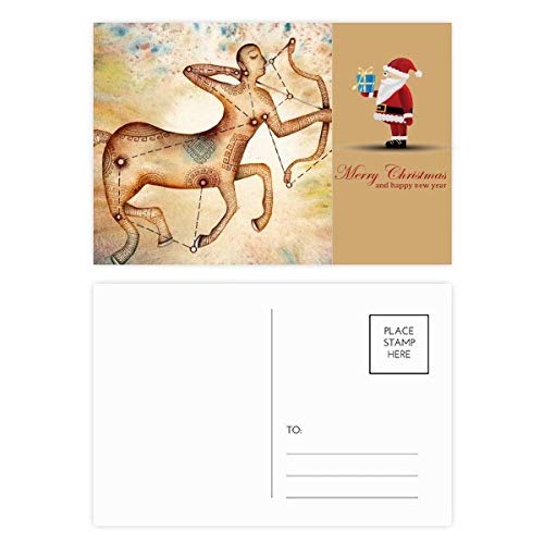 Cartes postales Sagittaire et Père Noël pour vos vœux chaleureux de fin d'année