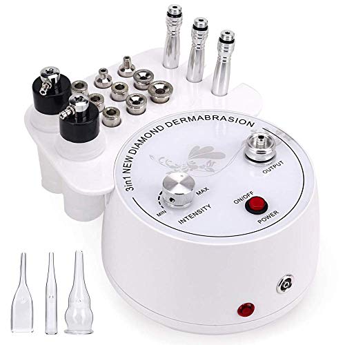 Microdermabrasion Machine, 3 in 1 Portable Diamond Microdermabrasion Dermabrasion Machine Facial Care Salon Equipment w/Vacuum & Spray including 360 Cotton Filters and 2 Plastic Oil Filte