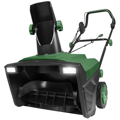 20-Inch Electric Snow Blower, 15A Corded Snow Thrower with 30ft Throwing Distance, 10" Depth Clearing, Dual LED Light, Walk-Behind Snow Blowers for Walkways and Driveways