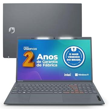 Notebook Positivo Vision C15 Lumina Bar Celeron, 4GB 128GB eMMC, Tela 15 polegadas HD Antirreflexo, Windows 11, Tecla Link, Cinza - 2 ANOS DE GARANTIA