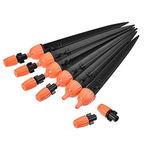 Drip emisores de doble cabeza ajustables 360 grados MECCANIXITY para manguera de riego 1/4