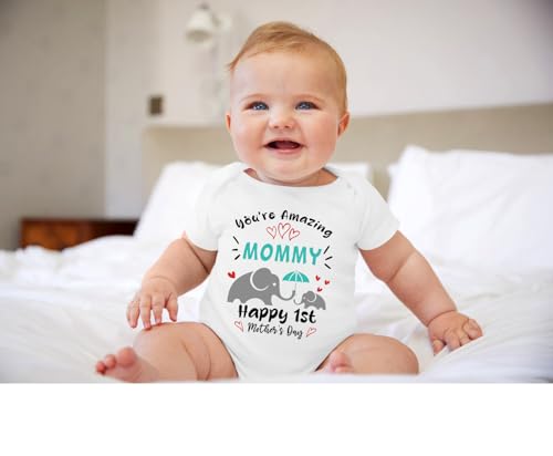 BesserBay Baby Happy Fathers Day Onesie Short Sleeves First Father's Day Outfit 0-12 Months2